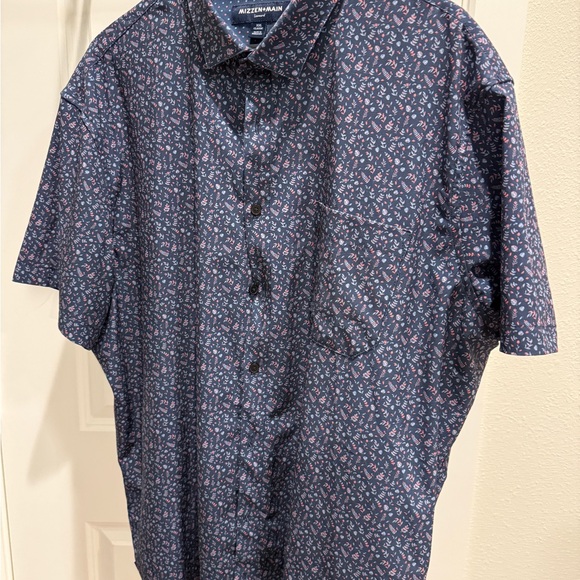 Mizzen+Main Leeward Subtle Tropical Print Button Down Shirt XXL Classic Fit - Picture 1 of 6
